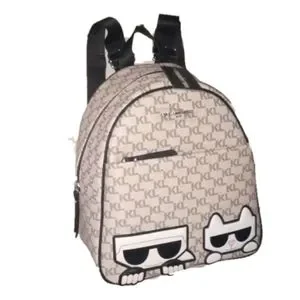 Karl Lagerfeld Monogram Backpack with Cat and Character Karl Lagerfeld Fancy Mini Backpack Cat Heart Black NWT | eBay main image 2